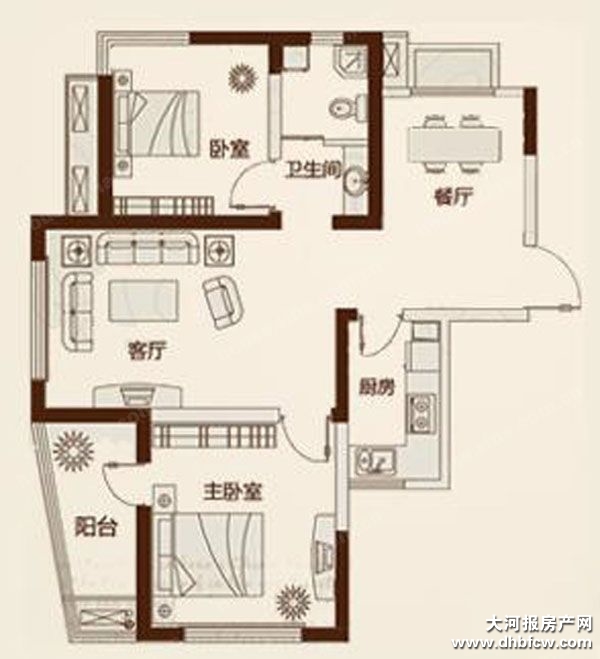 鑫苑景园 户型图 15-23号楼c1户型